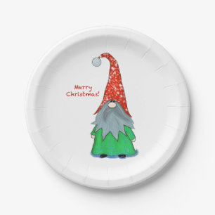 Assiettes En Carton Joyeux Noël Gnome Plaque en papier