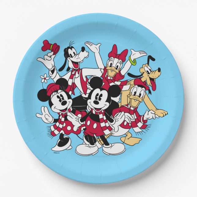 Assiettes En Carton Joyeux Noël | Mickey & Friends Joyful Holiday (Devant)