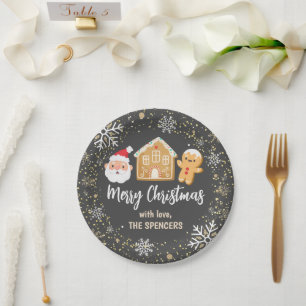 Assiettes En Carton Joyeux Noël Père Noël Gingerbread House Party