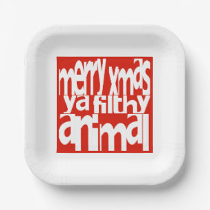 Assiettes En Carton Joyeux Noël Ya Fileux Plaque de papier animal