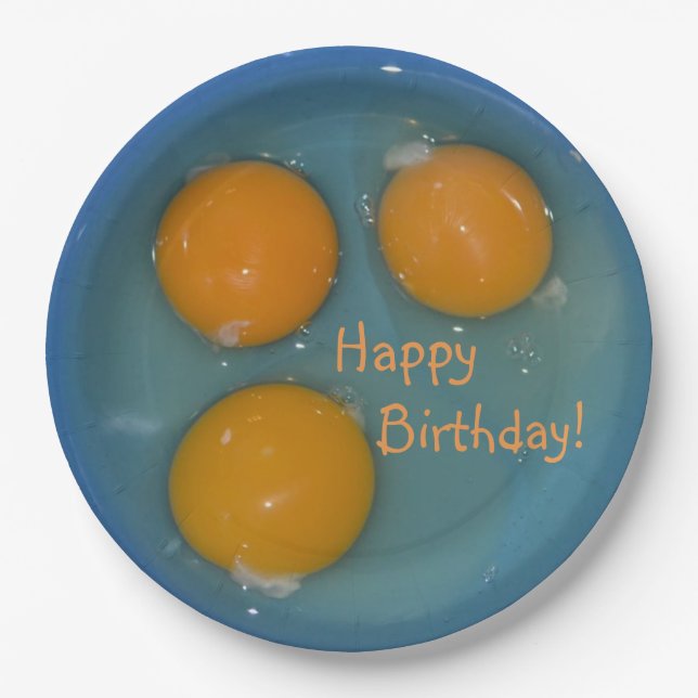 Assiettes En Carton Joyeux Oeuf d'anniversaire (Devant)