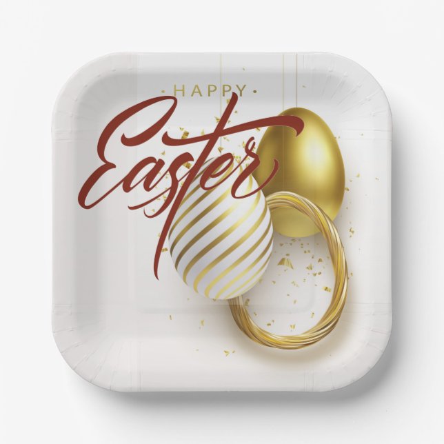 Assiettes En Carton Joyeux Pâques (Recto)