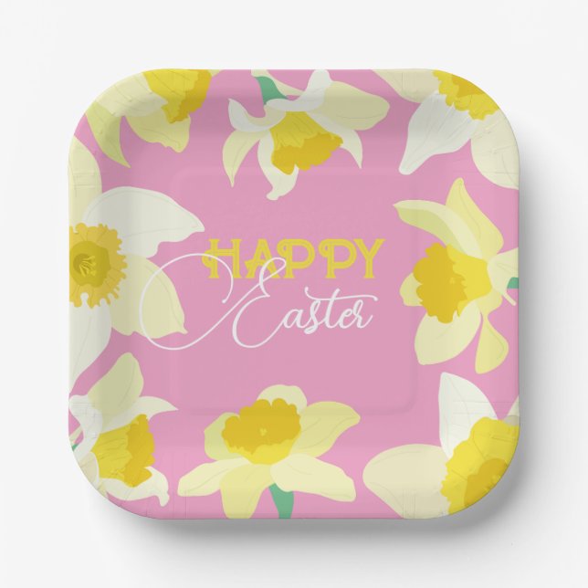 Assiettes En Carton Joyeux Pâques. (Recto)