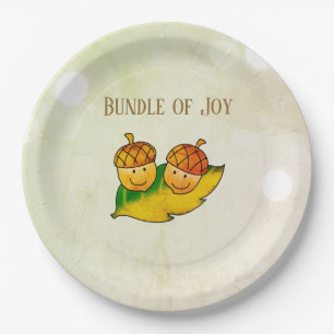Assiettes En Carton Joyeux paquet de glands d'automne pour jumeaux Bab