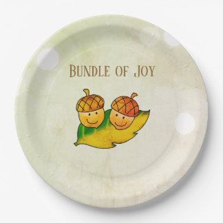 Assiettes En Carton Joyeux paquet de glands d'automne pour jumeaux Bab