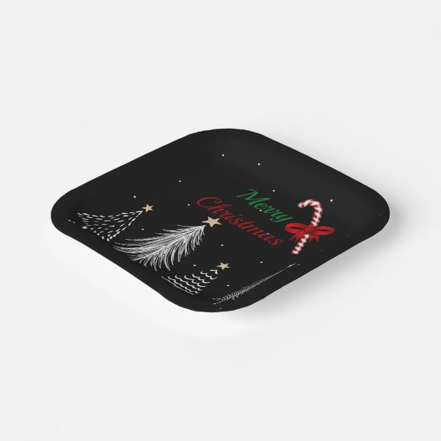 Assiettes En Carton Joyeux pins de Noël (Angulaire)