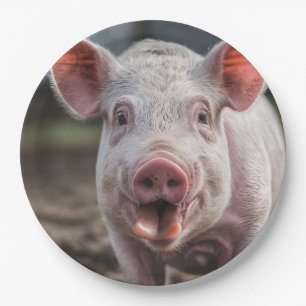Assiettes En Carton Joyeux Poke de langue de porc blanc,