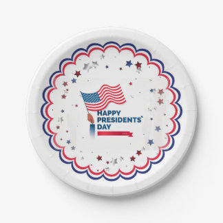 Assiettes En Carton Joyeux président de la journée Stars & Stripes