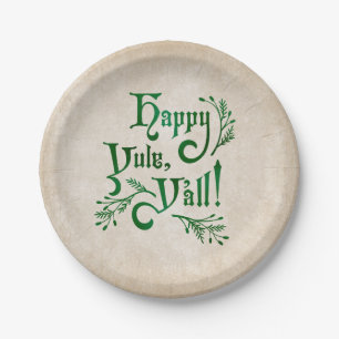 Assiettes En Carton Joyeux Yule Yall Southern Christmas Pagan