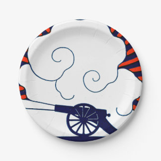 Assiettes En Carton Juillet le 4 vintage canon artillerie patriotique