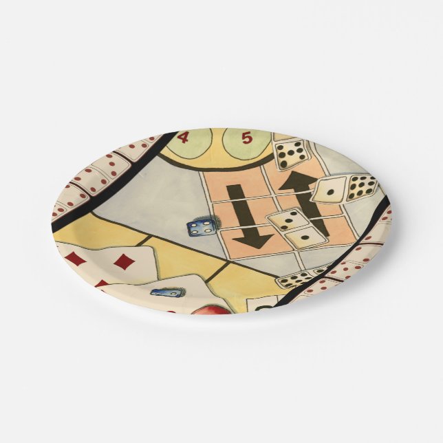 Assiettes En Carton Jumbled Assortiment of Games of Chance (Angle)