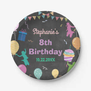 Assiettes En Carton Jump Birthday Chalkboard Kid Trampoline Party