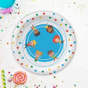 Assiettes En Carton Jump Bounce Jouer à Trampoline Park Party Annivers