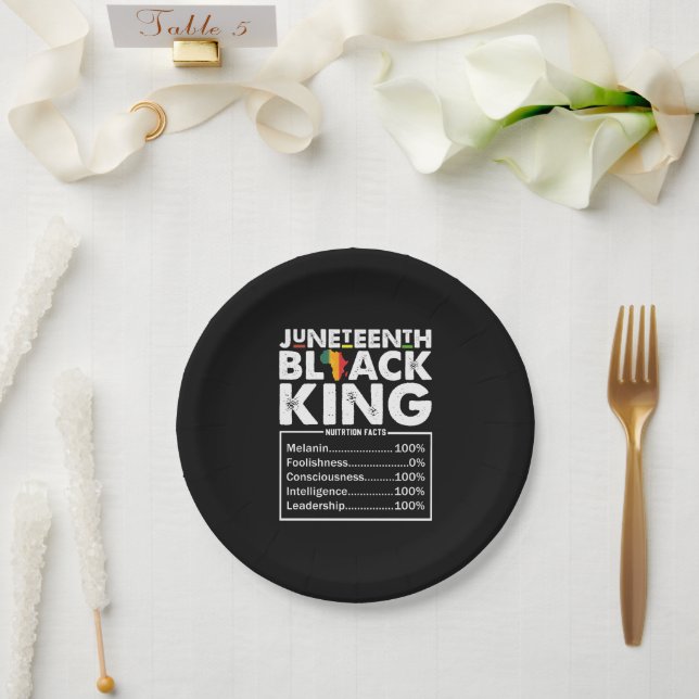 Assiettes En Carton Junetten Black King Faits nutritionnels Melanin (Mariage)