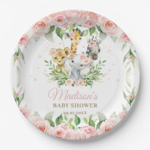 Jungle Animal Safari rose Floral Girl Baby shower