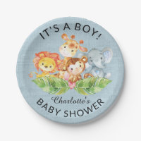Jungle Baby Animals Garys Shoys Plate 7"