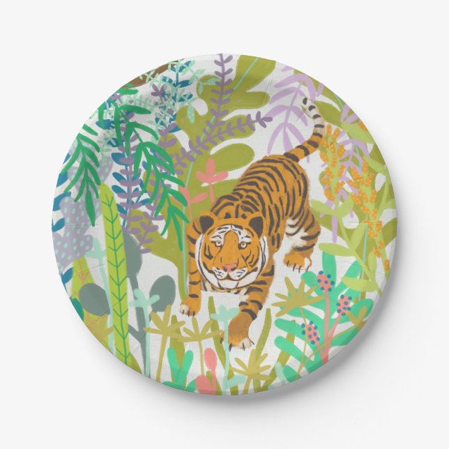 Assiettes En Carton Jungle Roar - Tigre (Devant)