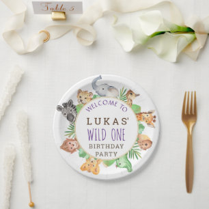 Assiettes En Carton Jungle Safari Anniversaire Plaque papier