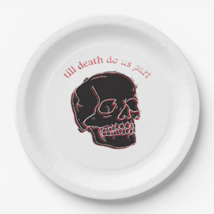 Assiettes En Carton Jusqu'à ce que la mort nous sépare - Crâne de pépi