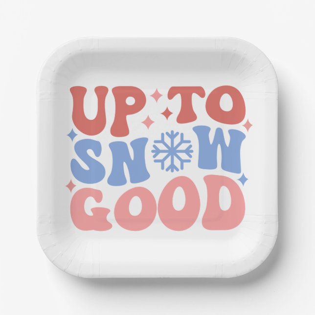Assiettes En Carton Jusqu'à la neige bonne - Design d'hiver amusant (Recto)