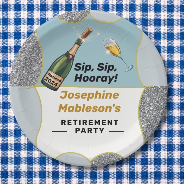 Assiettes En Carton Juste à la retraite, accessoires de retraite (Créateur téléchargé)