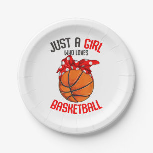 Assiettes En Carton Juste une fille qui aime Basketball Girl