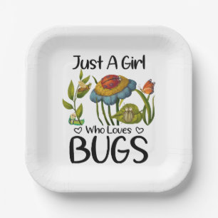 Assiettes En Carton Juste une fille qui aime les insectes