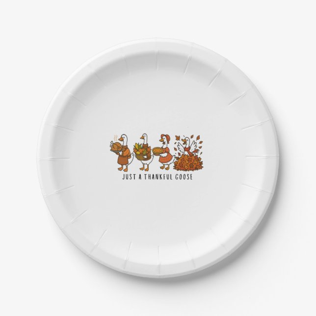 Assiettes En Carton Juste une oie de grâce Joyeux Thankgiving (Devant)