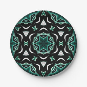 Assiettes En Carton kaléidoscope marocain-africain motif sombre
