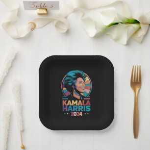 Assiettes En Carton Kamala Harris 2024 Vote Président Kamala Election