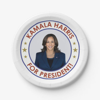 ASSIETTES EN CARTON KAMALA HARRIS PRÉSIDENTE !