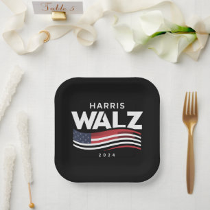 Assiettes En Carton Kamala Harris Tim Walz Valse 2024 Election