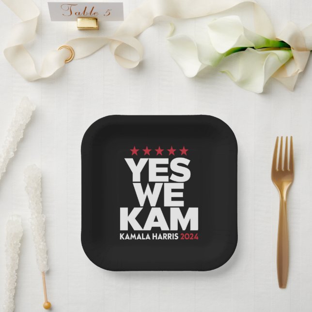 Assiettes En Carton Kamala Harris Yes We Kam for US President 2024 (Mariage)