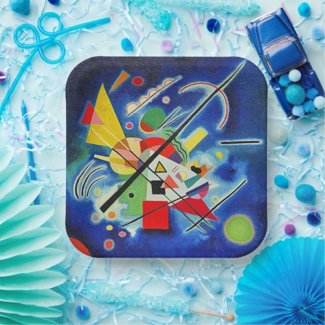 Assiettes En Carton Kandinsky - Peinture Bleue (Fête)