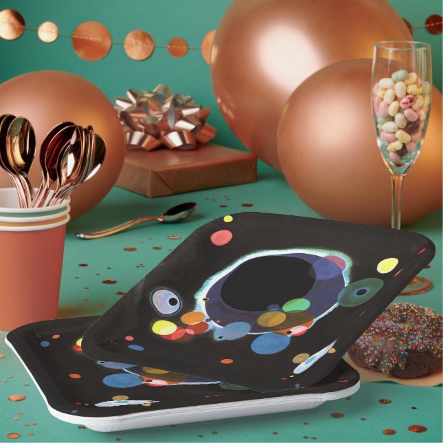 Assiettes En Carton Kandinsky - Plusieurs cercles Plaques de papier (Multi)