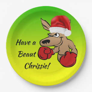 Assiettes En Carton Kangaroo Père Noël 9" Parti de Noël australien