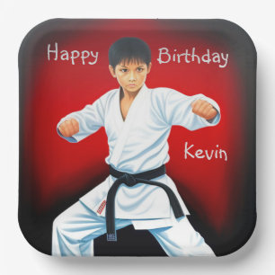 Assiettes En Carton Karate Boy Anniversaire