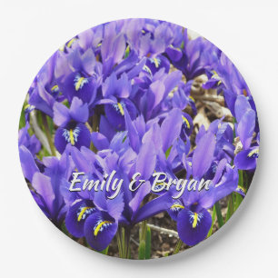 Assiettes En Carton Katherine Hodgkin Irises Printemps Violet Floral