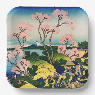 Assiettes En Carton Katsushika Hokusai - Gotenyama, Tokaido, Shinagawa