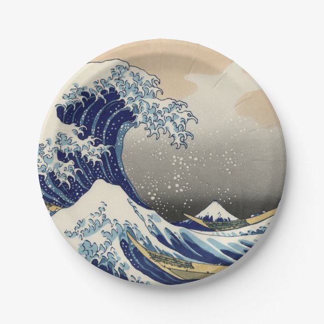 Assiettes En Carton KATSUSHIKA HOKUSAI - La grande vague outre de (Devant)