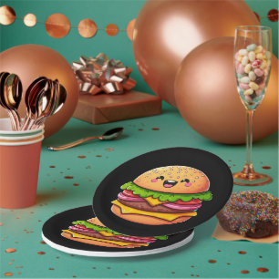 Assiettes En Carton Kawaii Burger Delight