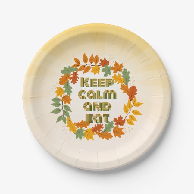 Assiettes En Carton Keep calm and eat (Devant)