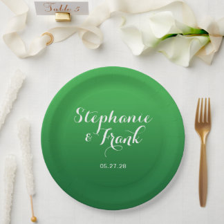 Assiettes En Carton Kelly à Forest Green Gradient Mariage