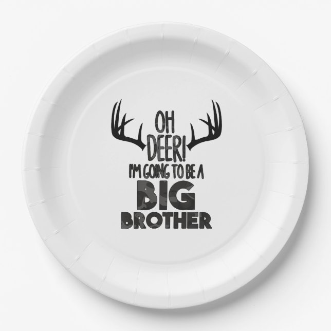Assiettes En Carton Kids Oh Deer Big Brother Hunting Pregnancy Announc (Devant)