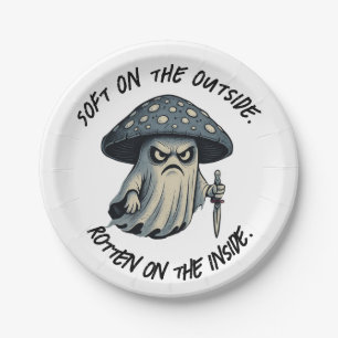 Assiettes En Carton Killer 'Shroom - Fantôme Éffrayant avec couteau