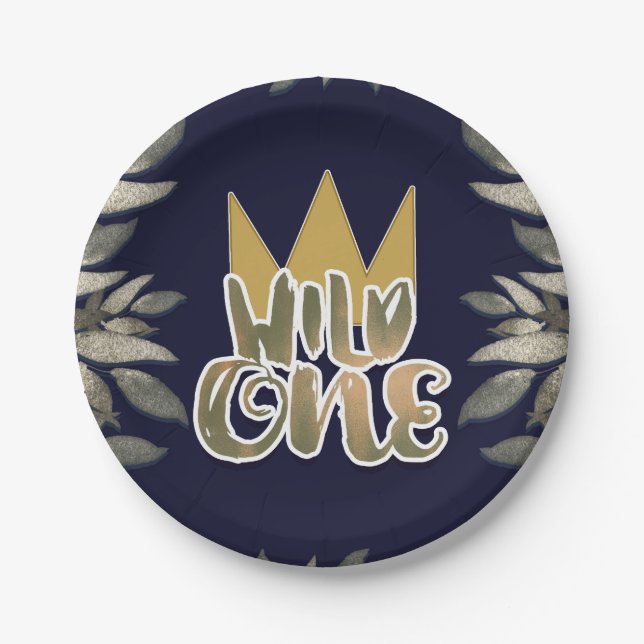 Assiettes En Carton King of Wild Things ONE 1st Birthday Party (Devant)