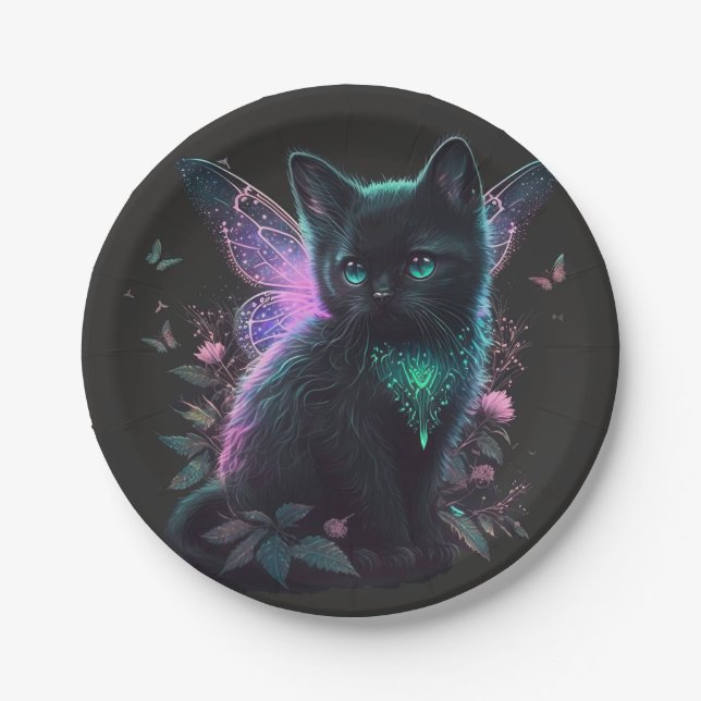 Assiettes En Carton Kitten de fée magique (Devant)
