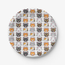 Kitty Visages Chat Plaques de papier à thème