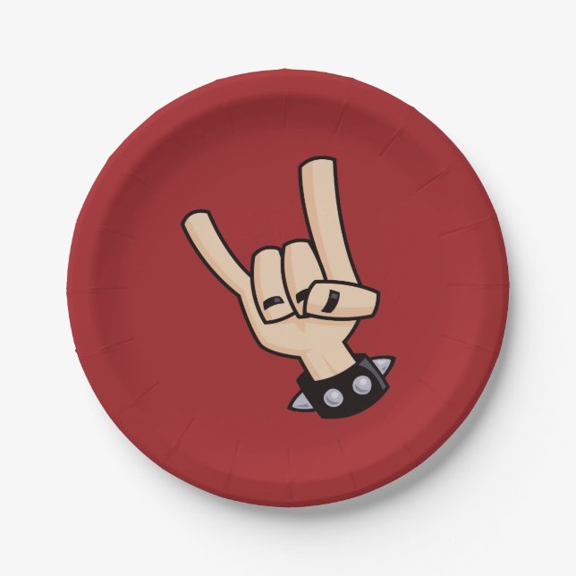 Assiettes En Carton Klaxons de métaux lourds de diable (Devant)