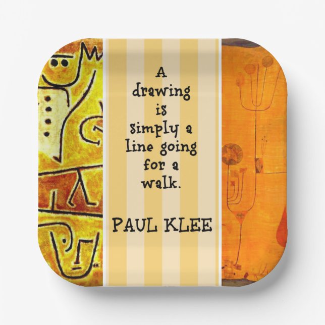 Assiettes En Carton Klee - Citation et peintures (Recto)